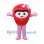 Strawberry Girl Mascot Costume with Red Fruit Body and Pink Bow
