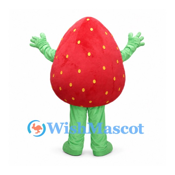 Strawberry Girl Mascot Costume with Red Fruit Body and Green Limbs
