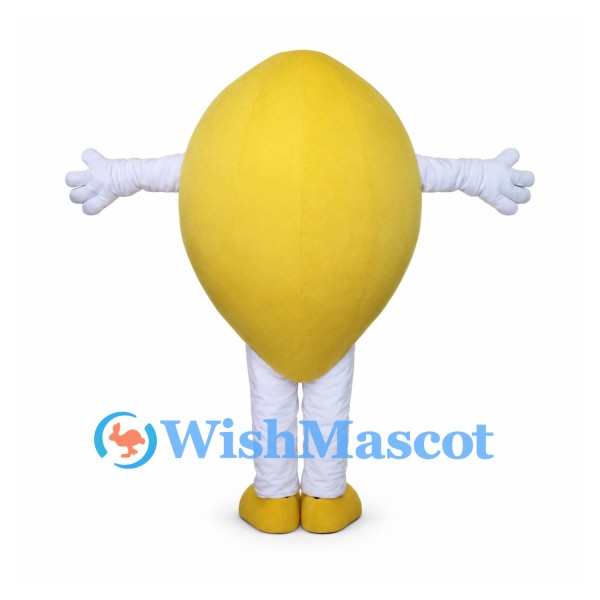 Lemon Mascot Costume with Smooth Yellow Body and White Pants