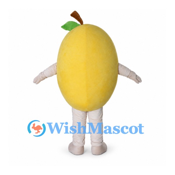 Mango Mascot Costume with Yellow Fruit Body and Cartoon Child Face