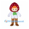 Strawberry Boy Mascot Costume with White Shirt and Brown Pants