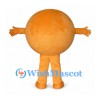 Orange Mascot Costume with Round Body and Wide Smiling Mouth