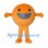 Orange Mascot Costume with Round Body and Wide Smiling Mouth