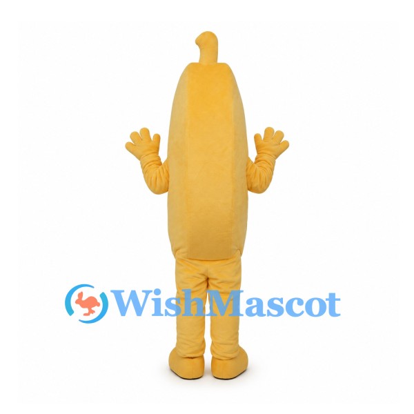 Banana Mascot Costume in Yellow with Smiling Face and Matching Legs