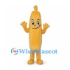 Banana Mascot Costume in Yellow with Smiling Face and Matching Legs