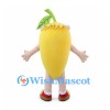 Mango Mascot Costume with Yellow Fruit Body and Floral Headband