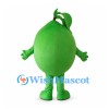Lime Mascot Costume with Green Leaf Top and Citrus Slice Smile