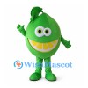 Lime Mascot Costume with Green Leaf Top and Citrus Slice Smile