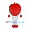 Apple Mascot Costume with Red Fruit Body and White Pants