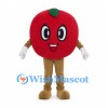 Apple Mascot Costume in Red with Brown Legs and White Gloves