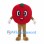 Apple Mascot Costume in Red with Brown Legs and White Gloves