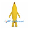 Banana Mascot Costume in Yellow with Brown Tips and Smiling Face