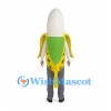 Banana Mascot Costume with Peeled Yellow Skin and Open Face Design