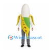 Banana Mascot Costume with Peeled Yellow Skin and Open Face Design