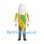 Banana Mascot Costume with Peeled Yellow Skin and Open Face Design