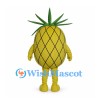 Pineapple Mascot Costume with Green Leaf Crown and Black Sunglasses