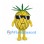 Pineapple Mascot Costume with Green Leaf Crown and Black Sunglasses