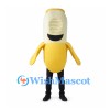 Banana Mascot Costume with Yellow Body and Smiling Cream Face