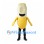 Banana Mascot Costume with Yellow Body and Smiling Cream Face