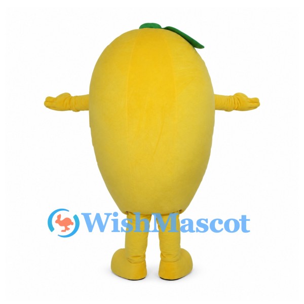 Mango Mascot Costume in Yellow with Green Leaf and Matching Legs