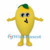 Mango Mascot Costume in Yellow with Green Leaf and Matching Legs