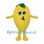 Mango Mascot Costume in Yellow with Green Leaf and Matching Legs