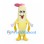 Banana Mascot Costume with Pink Cap and Peeled Yellow Skin