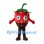 Chocolate Strawberry Mascot Costume with Red Fruit Top and Brown Base