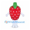 Strawberry Mascot Costume in Red with White Seeds and White Legs