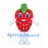 Strawberry Mascot Costume in Red with White Seeds and White Legs