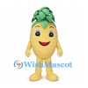 Pineapple Mascot Costume in Yellow with Layered Green Leaves