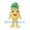Pineapple Mascot Costume in Yellow with Layered Green Leaves