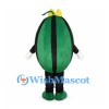 Watermelon Mascot Costume with Green Stripes and Yellow Bow