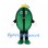 Watermelon Mascot Costume with Green Stripes and Yellow Bow