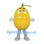 Pear Mascot Costume in Yellow with Green Leaf and Gray Legs