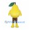 Pear Mascot Costume in Yellow with Large Green Leaf and Brown Pants