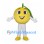 Lemon Mascot Costume with Round Yellow Body and White Pants