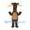 Moose Mascot Costume in Dark Brown with Tan Belly and Wide Antlers