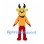 Deer Mascot Costume with Orange Shirt and Red Pants
