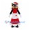 Christmas Cat Mascot Costume with Red Dress White Apron and Santa Hat