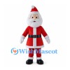 Santa Claus Mascot Costume with Red Coat and Large White Beard