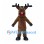 Reindeer Mascot Costume in Brown with Dark Antlers and Belly
