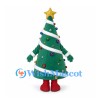 Christmas Tree Mascot Costume with Star Top White Garland and Ornaments