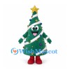 Christmas Tree Mascot Costume with Star Top White Garland and Ornaments