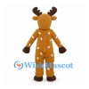 Reindeer Mascot Costume with Red Neck Tie and White Body Spots