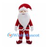 Santa Claus Mascot Costume with Red Suit and Long Pointed White Beard