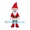 Christmas Gnome Mascot Costume with Red Pointed Hat and Striped Stockings