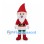 Christmas Gnome Mascot Costume with Red Pointed Hat and Striped Stockings