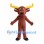 Moose Mascot Costume in Reddish Brown with Yellow Antlers