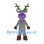 Reindeer Mascot Costume in Gray with Purple Muzzle and Striped Antlers